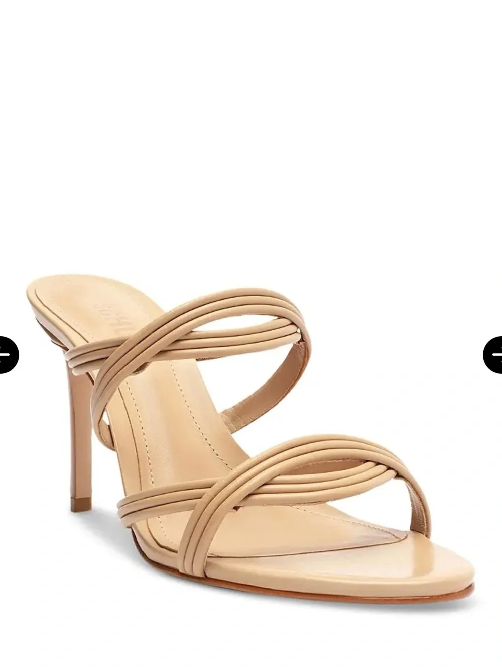 SCHUTZ Nude Strappy Stiletto Slide Sandal new & with box